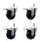 Service Caster 4'' Solid Polyurethane Swivel 7/16'' Stem Caster Set with Total Lock Brake, 4PK SCC-GRTTL20S414-SPUS-716138-4 - alternate 1